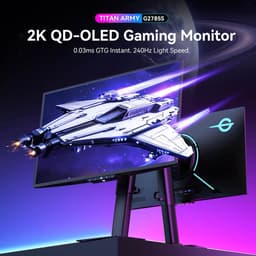 Titan Army G2785S QD-OLED Gaming Monitor 26,5 Inch QHD 240Hz, 0,03ms Reactietijd, 1.500.000:1 Contrast, HDR10, FreeSync & Ergonomisch Verstelbaar — thumbnail 5