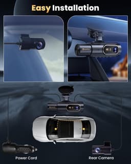 Dashcam Auto 4K 3 Kanaals - Voor, Achter en Interieur Camera - WiFi App - Nachtzicht - 64GB — thumbnail 5