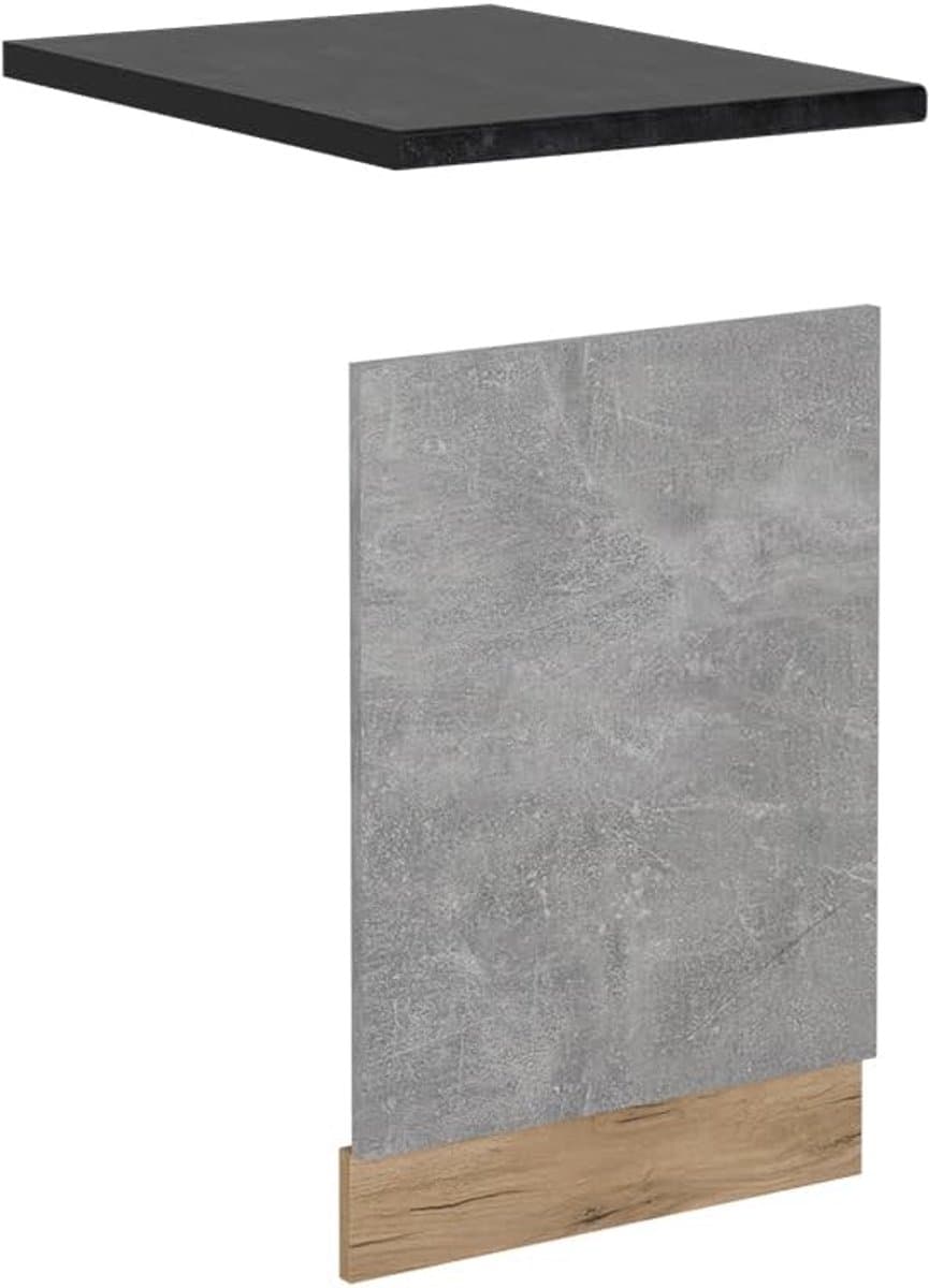 Frontpaneel Vaatwasser - Afdekpaneel Keuken - Keukenintegratie - Stijlvol Design - 45 cm - Beton Antraciet — afbeelding 1