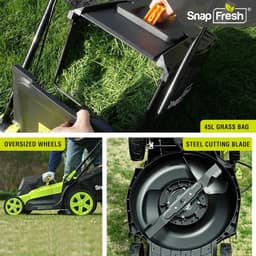 Elektrische Grasmaaier - Draadloze Grasmaaier - Gazon Onderhoud - Inclusief Batterijen - 40CM Snijbreedte - Groen — thumbnail 4
