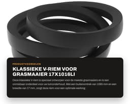Dailygoods- V-riem Neopreen 17 mm - Buitenomtrek 1085 mm - Binnenomtrek 1016 mm - Geschikt voor Grasmaaiers - Eenvoudig te Installeren - Hoge Betrouwbaarheid - Grasmaaier Riem — thumbnail 5