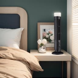 LED Torenventilator - Mini Airco - Ruimte Koelen - Bladloos Ontwerp - 38 cm Hoog - Wit — thumbnail 5