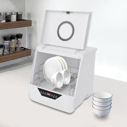 Mini vaatwasser - Tafelmodel - Snel servies reinigen - 4 wasprogramma's - 6 liter - Wit — thumbnail 3