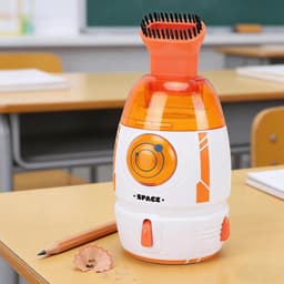 Mini Computer Stofzuiger - Desktop Reiniger - Bureau Schoonmaken - Afneembare Stofbak - 13.5 x 7.5 x 7 cm - Oranje — thumbnail 2