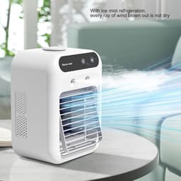 Mini Luchtkoeler met Waterkoeling – 500 ml Watertank – Draagbaar – Energiezuinig – Voor Thuis en Kantoor — thumbnail 3