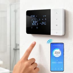 Slimme Thermostaat - Temperatuurregelaar Huis - Comfort Verhogend - App en Stem Bediening - 14x81x2cm - Zwart Wit — thumbnail 3