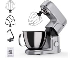 Keukenmachine - Mixer - Bakken en Koken - 10 Snelheden - 5 Liter - Zilver