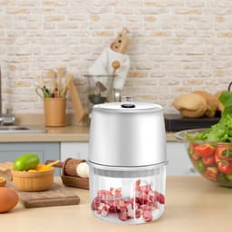 Keuken Hakmachine - Mini Chopper - Snel Ingrediënten Snijden - Draadloos Ontwerp - 250 ml - Wit — thumbnail 3