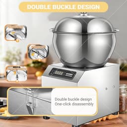 Spiraaldeegmenger - Deegkneedmachine - Professioneel Bakken - Dubbele Rotatie - 8 kg Capaciteit - Zilver — thumbnail 3