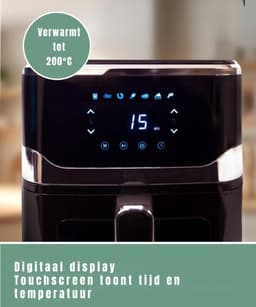 TIM® Mini Airfryer - Kleine Friteuse - Frituese - met Tefloncoating - 2,5L- Zwart - 25cm x 25cm x 31cm; 3 kg — thumbnail 5