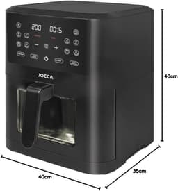 Digitale Luchtfriteuse - Heteluchtoven Frituurpan - Gezond Koken - Met Venster - 8 Liter - Zwart — thumbnail 4