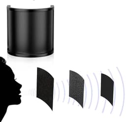 WiseGoods Premium Microfoon Windkap - Plopkap Popfilter - Drie Lagen Metaal Mesh - Studio Opnames - Geschikt Voor YouTube - Zwart — thumbnail 4
