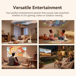 Smart Beamer - Mini Projector - 4K Support - Full HD 1080P - Officieel Google TV - Netflix & YouTube - 900 ANSI Lumen - HDR10 - Dolby Audio - Autofocus & Keystone - 200° Draaibaar - WiFi 6 & Bluetooth - Thuisbioscoop - Tot 260 inch Scherm — thumbnail 5
