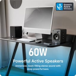Majority D50X Bookshelf Speakers - Bluetooth - 60W -HDMI ARC - Stereo - Ingebouwde Versterker - Zwart — thumbnail 2