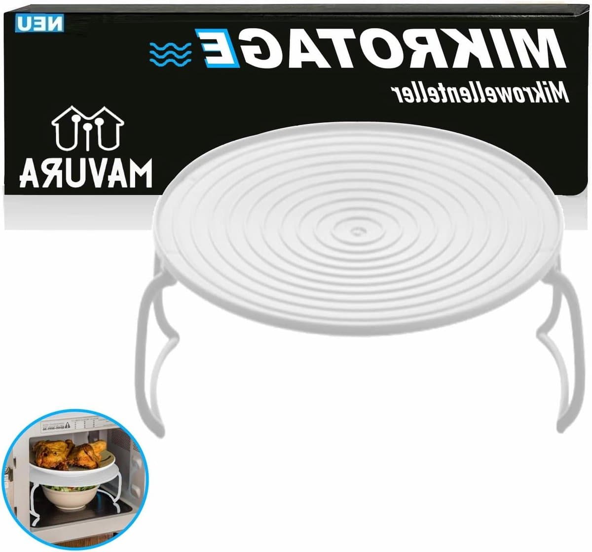 Magnetron Standaard - Magnetron Tray - Twee Maaltijden Verwarmen - Stapelbare Functie - 23.5 cm Diameter - Wit — afbeelding 1