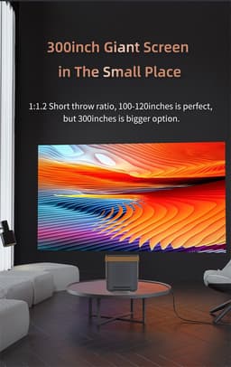 Ntech Draagbare Beamer - Full HD Beamer / Projector - Streamen vanaf iOS & Android via WiFi - Zwart — thumbnail 3