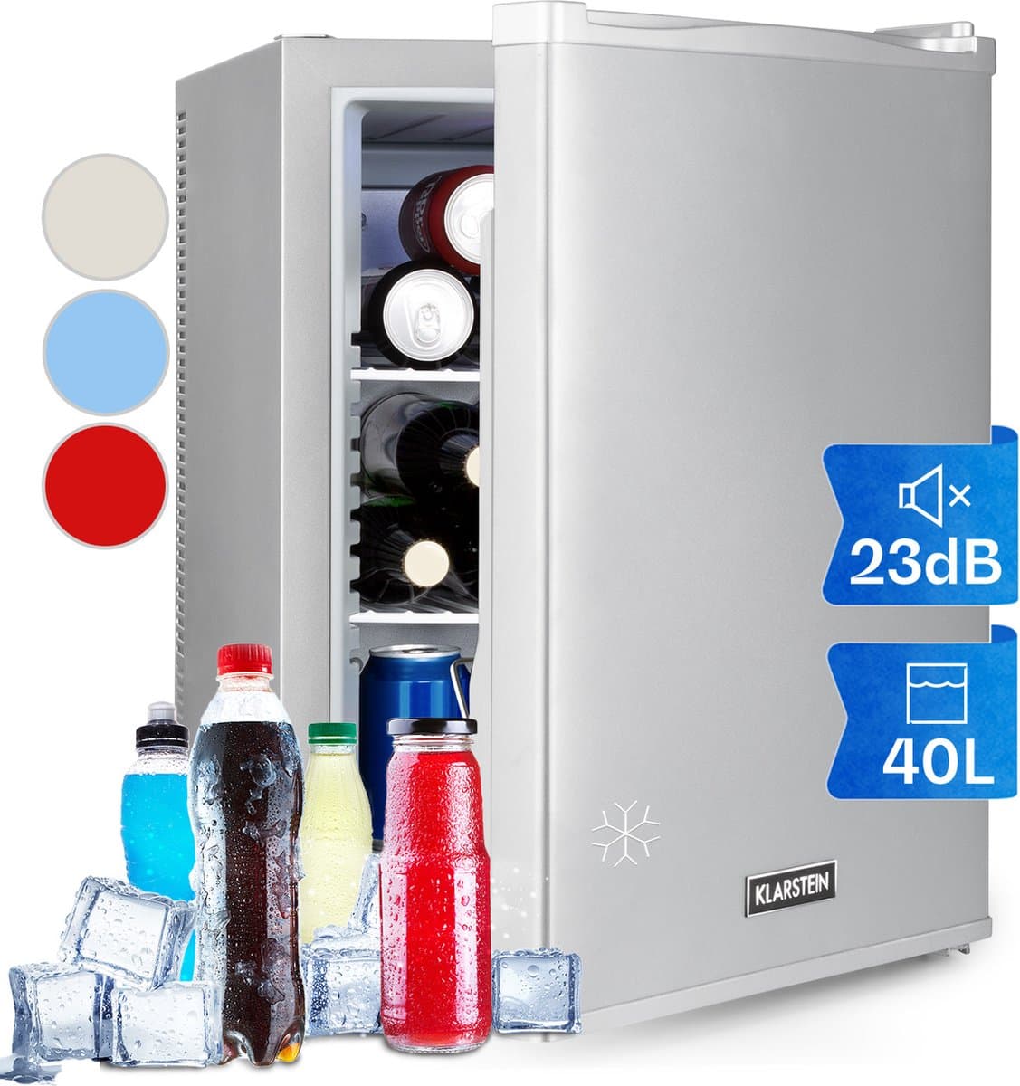 Klarstein Happy Hour minibar 40L 5-15°C 23 dB led-verlichting — afbeelding 1