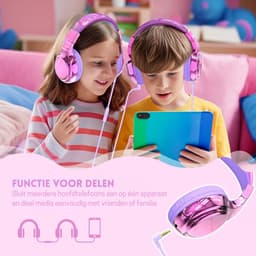 StayPowered Kinderkoptelefoon - Veilig & Comfortabel Luisteren - Volumebegrenzing 85/94 dB - Verstelbaar & Opvouwbaar - Zachte Over-Ear Kussens - Ingebouwde Microfoon - 3.5 mm Aansluiting - Lichtviolet - Levering Sneller dan Aangegeven! — thumbnail 4
