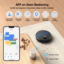 Lubluelu SL60D Robotstofzuiger met LDS9.0 LiDAR – 4000Pa Zuigkracht – 2-in-1 Stofzuiger & Dweil – App & Spraakbesturing — thumbnail 3