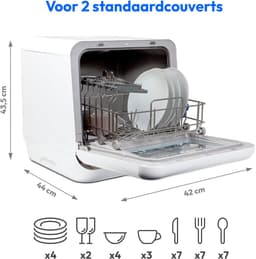 MEDION mini-vaatwasser DWT20 (tafelmodel vaatwasser, vaatwasser, 2 couverts, werkt met/zonder wateraansluiting, 6 reinigingsprogramma's, babyflessen, vooraf ingestelde starttijd, vrijstaand) — thumbnail 5