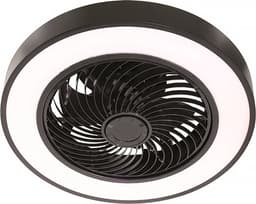 Freelight - Plafondventilator Fiato - Ø 50 cm – zwarte plafondventilator - metalen ventilator – top kwaliteit – incl. remote – speciaal voor lage plafonds – ventilator met LED verlichting - zwart — thumbnail 3