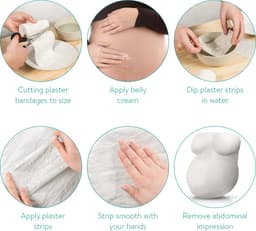 Navaris gipsverband kit - Huidvriendelijk gipsbuik pakket - Voor kunst, handvaardigheid, modelbouw en mallen - Set van 6 rollen - 3 m x 10 cm — thumbnail 4
