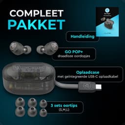 JLab Go Pop Draadloze Oordopjes - Bluetooth Oortjes Draadloos - 35 uur Batterijduur - Be Aware Audio - Met Microfoon - Geschikt voor Android en Apple - Doorzichtig — thumbnail 5