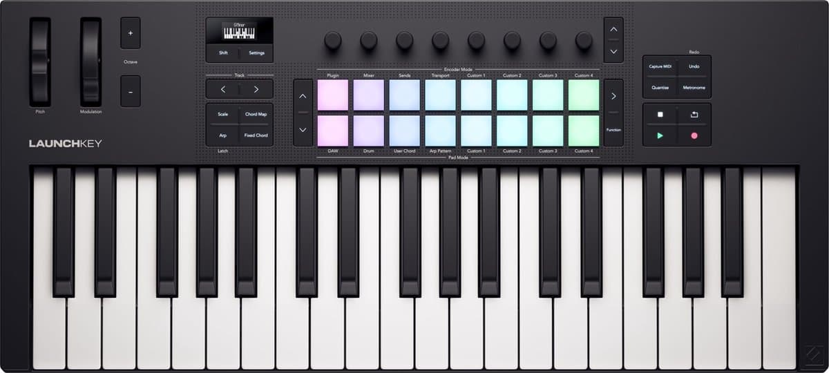 Novation Launchkey 37 MK4 - MIDI Keyboard Controller - 37 Toetsen - 16 FSR Pads met Polyfone Aftertouch - OLED Display - USB — afbeelding 1
