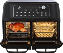 Equivera Dubbele Airfryer - Dubbele Mand - Dual Cook - Heteluchtfriteuse - Verschillende Programma's - Dual Zone - Mega — thumbnail 1
