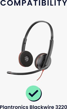 kwmobile 2x oorkussens geschikt voor Plantronics Blackwire 3220 Koptelefoon - Vervangende earpads voor Overear Koptelefoon — thumbnail 3