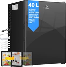 Mini-koelkast met slot en glazen front, 40 liter stille tafelkoelkast met temperatuurregeling — thumbnail 1