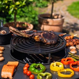 RJRoyal Living BBQ Plancha Grill Hermano XXL Blackline - Met pook en houtopslag Ø80cm 8mm — thumbnail 4