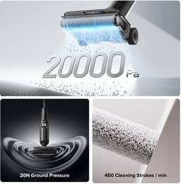 Roborock F25 ALT Draadloze -Nat Droog Stofzuiger - Steelstofzuigers - Wet & Dry stofzuigers - Automatisch aandrijfwiel - 20000 Pa zuigkracht - zelfreiniging met 90°C hoge temperatuur - 5 min flitsdrogen met hete lucht - 180° platliggend — thumbnail 5