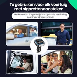 Siltcon® FM Transmitter Bluetooth – Bluetooth Transmitter - Bluetooth Auto - USB-C 30W Snellader - Carkit - Autolader USB-A - 2026 Premium Model — thumbnail 4