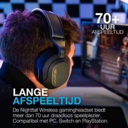 JLab Nightfall Draadloze Gaming Headset met Microfoon - Bluetooth - 70 Uur Afspeeltijd - Draadloze Koptelefoon - Headset PS5 - Koptelefoon met microfoon - Verwisselbare Hoofdband - Met USB Dongle — thumbnail 4