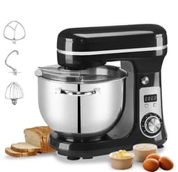 Keukenmixer - Keukenmachine - Foodprocessor - Keukenrobot - LED Display - 6 Snelheden - 1200W - Stil DC-Motor - Elektrische Foodmixer - Metaal Grijs — thumbnail 1