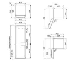 Smeg FAB32LCR5 - Koel- en vriescombinatie - Scharnier links - Crème — thumbnail 3