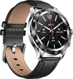 Belesy® XTRA - Smartwatch Heren – Smartwatch Dames - Horloge – Stappenteller – Calorieën - Hartslag – Bel functie - Je eigen foto als wijzerplaat - Kleurenscherm - Full Touch – Zwart - Leer - Moederdag — thumbnail 2