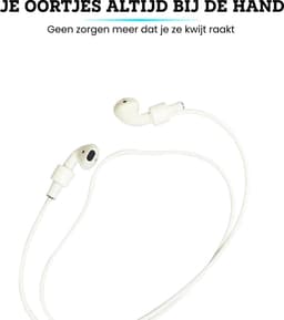 Somstyle Magnetische Band Geschikt Voor Apple Airpods 1, 2, 3, Pro 1 & 2 - Anti Lost Siliconen Strap - Koord - 80cm - Wit — thumbnail 5