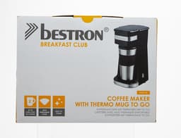 Koffiezetapparaat met thermosbeker voor gemalen filterkoffie - ideaal voor camping - 2 grote koppen - 750 Watt - rvs - zilver/zwart — thumbnail 4