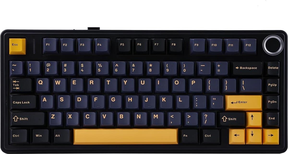 AULA F75 - Draadloze Gaming Toetsenbord - Mechanisch - Gasket - Hot Swap - QWERTY Toetsenborden - Tri mode - 80 Keys - Donder zwart — afbeelding 1