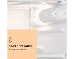 Klarstein Koelkast Luminance Frost - Capaciteit: 91 Liter - Energie-efficiëntieklasse E - Crispvak - 2 Glazen schappen - 3 Deurvakken - Temperatuurinstelling: 7 Standen - Zwart - voor Keuken - Compact - Mini Fridge - Compact Koelkast
