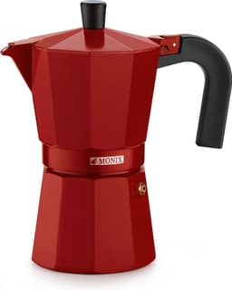MONIX Fresa | Italiaans aluminium koffiezetapparaat, 6 kopjes, aardbeikleur, geschikt voor alle soorten werkbladen, behalve inductie — thumbnail 1