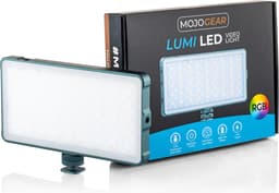 MOJOGEAR Lumi RGB LED-lamp 12W Medium - Stevig metaal - 4000 mAh batterij - Kleur en wit/geel licht - Krachtige lamp voor camera / studio / video - Grijs — thumbnail 2