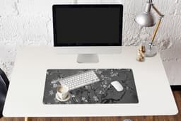 Muismat XXL 80x40 cm - Bureau onderlegger - Bureau mat Amandelbloesem - Van Gogh - Zwart Wit - Bureaumat - Gaming mousepad xl - Bureaulegger groot - Computer deskmat — thumbnail 4