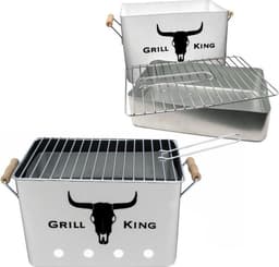 MikaMax - Grill King Houtskool BBQ - RVS - Inclusief Verwijderbare aslade & Inklapbare handvaten — thumbnail 3