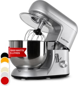 Klarstein keukenmachine, Knetmaschine met 5L kom, 1800W Profi keukenmachine met Knethaken en Schneebesen, Universal keukenmachine met 6 standen, Teigmaschine zum roeren, Kneten en Aufschlagen - Keukenmachine,2L - voor Keuken - Garde - RVS — thumbnail 5