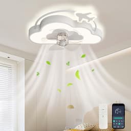 Kinderslaapkamer Plafondventilator met Verlichting, LED, Dimbaar en Afstandsbediening — thumbnail 4