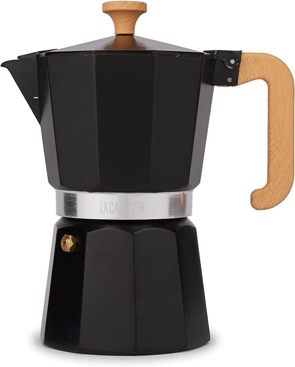 La Cafetière Venice aluminium espressomachine, zes kopjes, zwart — afbeelding 1