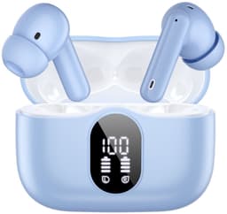 SBG Draadloze Oordopjes - Noise Cancelling - Headset - Bluetooth 5.4 - Earbuds oplaadcase - LED Display - Met Microfoon - Extra dopjes - Lichtblauw — thumbnail 1
